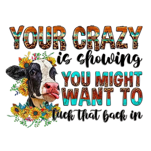 Fashion Graphic Print Your Crazy is Showing Design Trendy Canvas Tote Bag - Picture 3 of 5